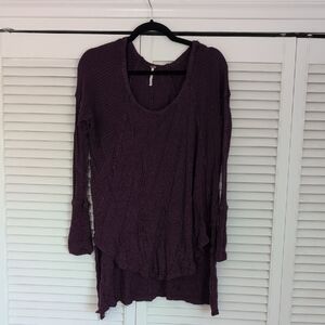 Free People Plum Long Sleeve Scoop Neck Tunic